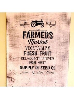Farmer's Market Farmhouse Rustic Wood Sign 16x20